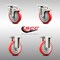 Service Caster 5 Inch 316SS Red Polyurethane Swivel Top Plate Caster Lock Brake 2 Rigid, 2PK SCC-SS316TTL20S514-PPUB-RED-2-R-2 - alternate 3